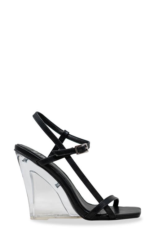 Chase & Chloe Chase And Chloe Emile Wedge Heel In Black Pu
