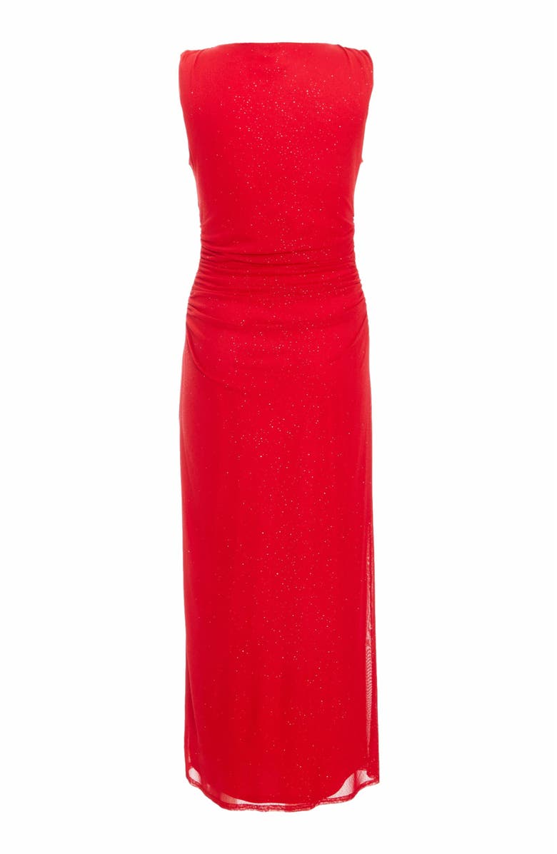 QUIZ Glitter Mesh Boat Neck Midi Dress, Alternate, color,