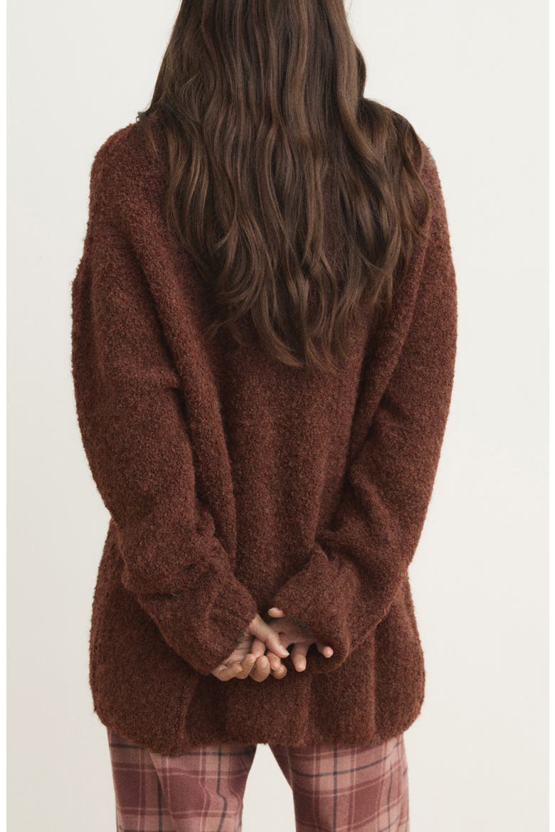 Bouclé Turtleneck Sweater, Alternate, color, COGNAC