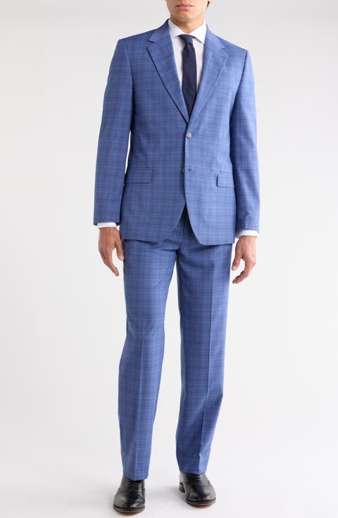 Nautica Blue Plaid Notch Lapel Suit