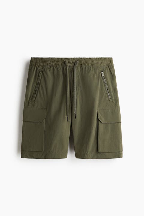 Regular Fit Nylon Cargo Shorts