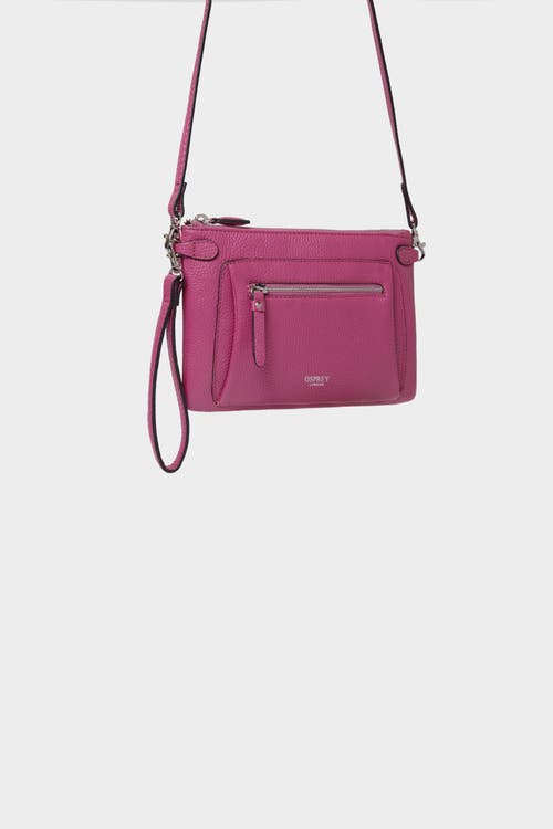 Osprey London The Ruby Leather Crossbody Bag In Purple