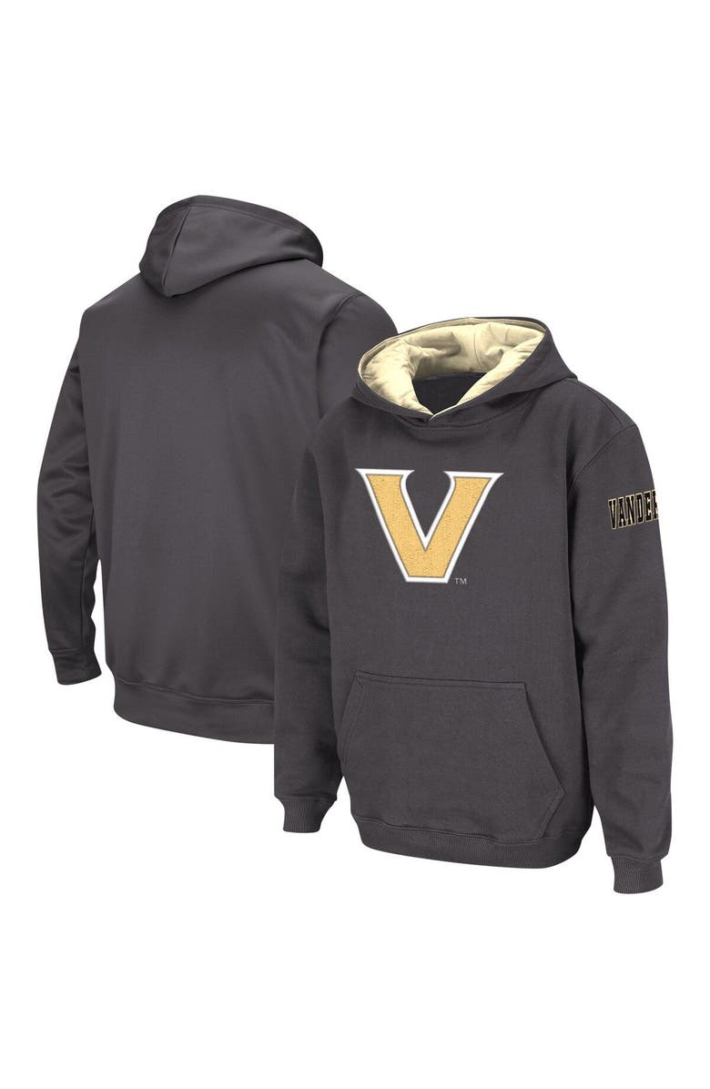 COLOSSEUM Youth Colosseum  Charcoal Vanderbilt Commodores Big Logo Pullover Hoodie, Main, color, Charcoal