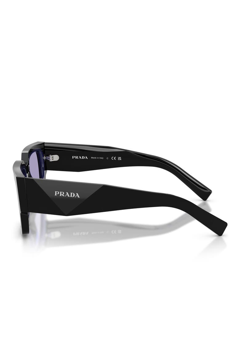 54mm Rectangular Sunglasses, Alternate, color, BLACK/ PURPLE / VIOLET