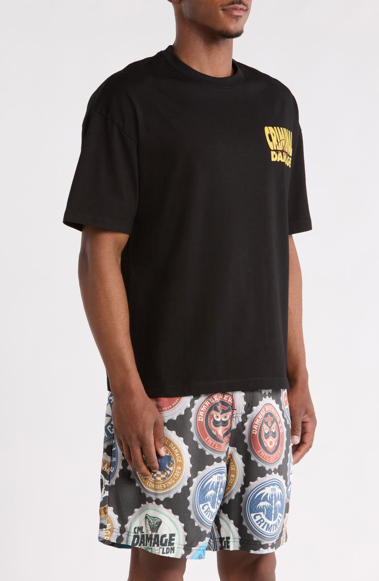 CRIMINAL DAMAGE Everything Must Go Graphic Cotton T-Shirt, Alternate, color, Black/ Yellow/ Red