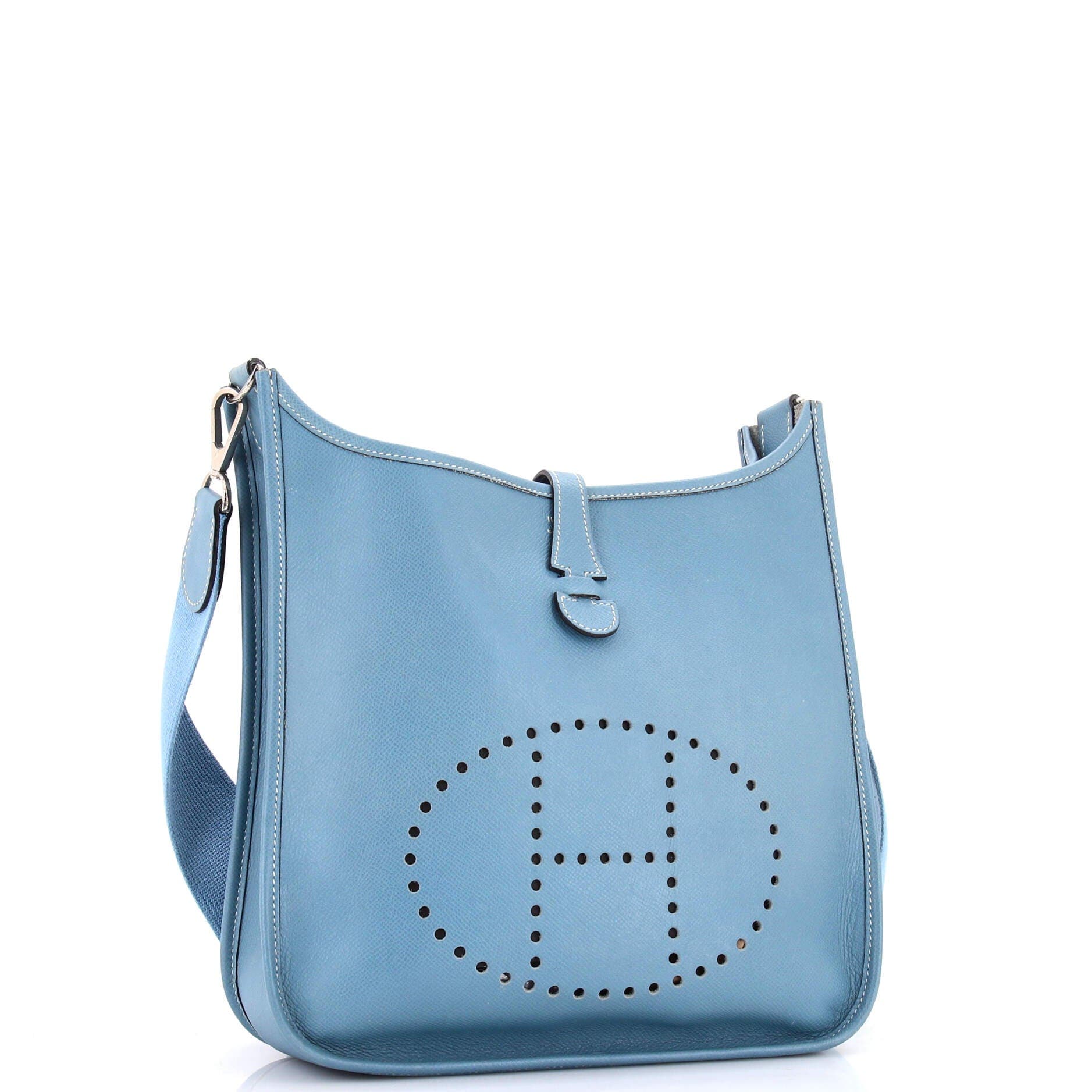Pre-Owned Hermes Evelyne Bag Gen I Epsom PM, Alternate, color, Bleu Jean