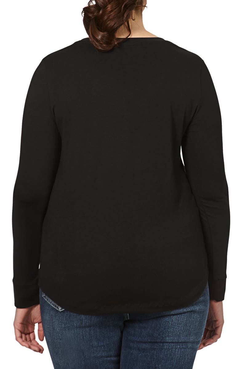 Universal Standard Long Sleeve V-Rex Tee, Alternate, color, 