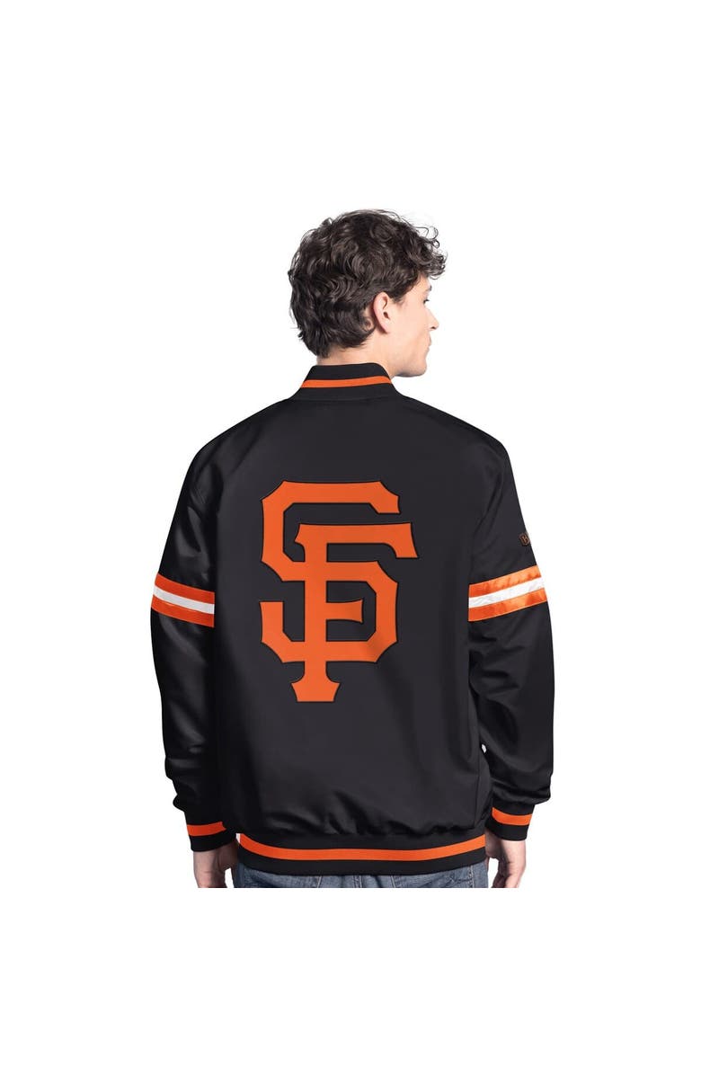 STARTER Men's Starter  Black San Francisco Giants Scout Full-Snap Varsity Jacket, Alternate, color, Black