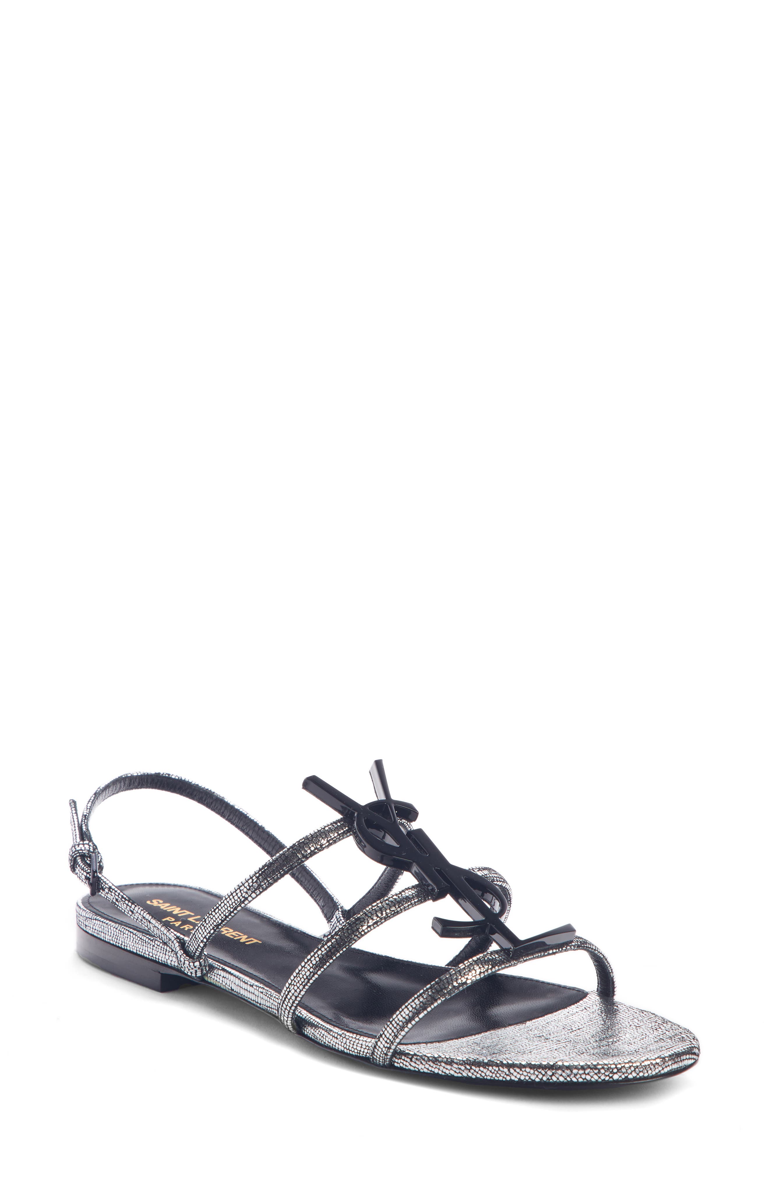 Saint Laurent Cassandra Logo Sandal, Main, color, 