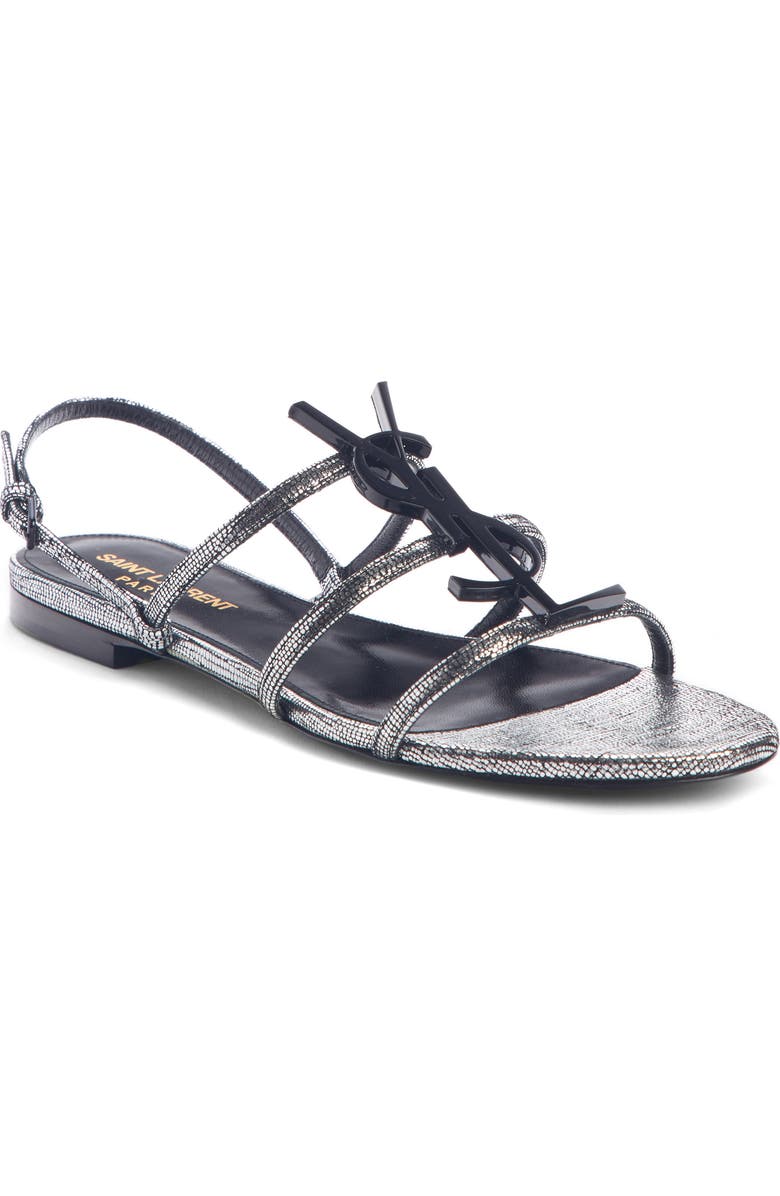 Saint Laurent Cassandra Logo Sandal, Main, color,