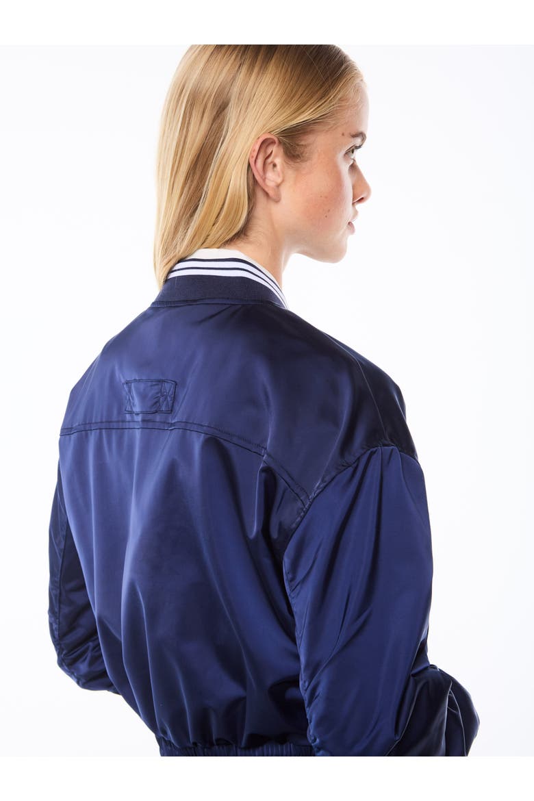 Women's Piano Bomber Jacket, Alternate, color, MARITIME BLUE