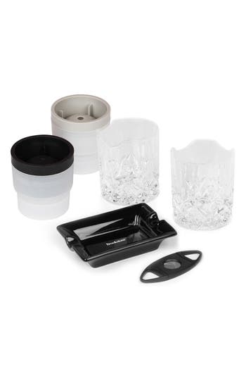 Brookstone Whiskey & Cigar Gift Set In Black
