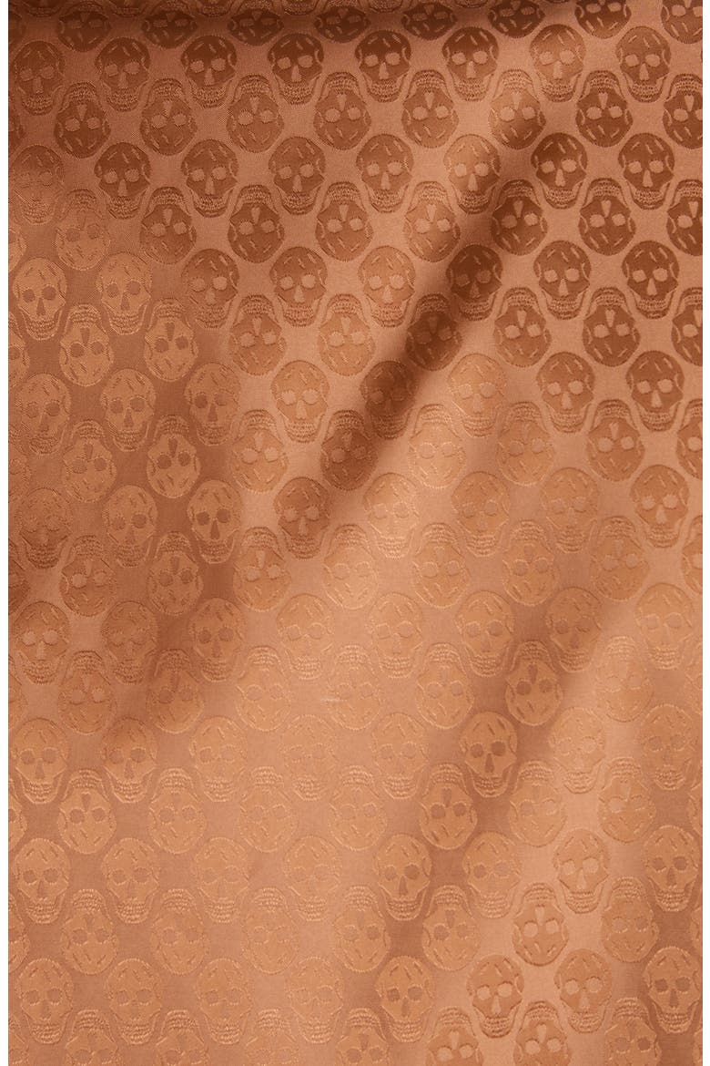 Skull Jacquard Satin Track Jacket, Alternate, color, CAMEL