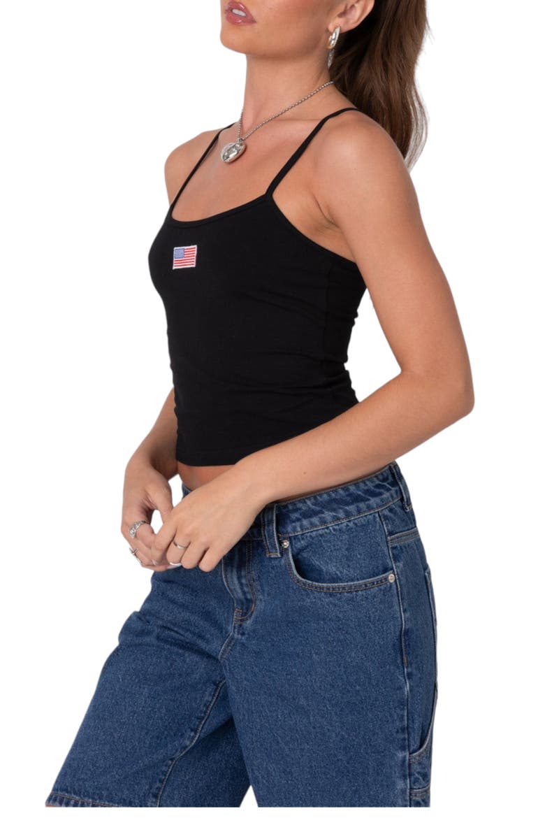 USA Stretch Cotton Camisole, Alternate, color, BLACK