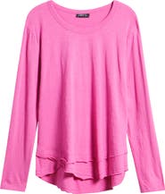 APNY Layered Hem Cotton Slub Top