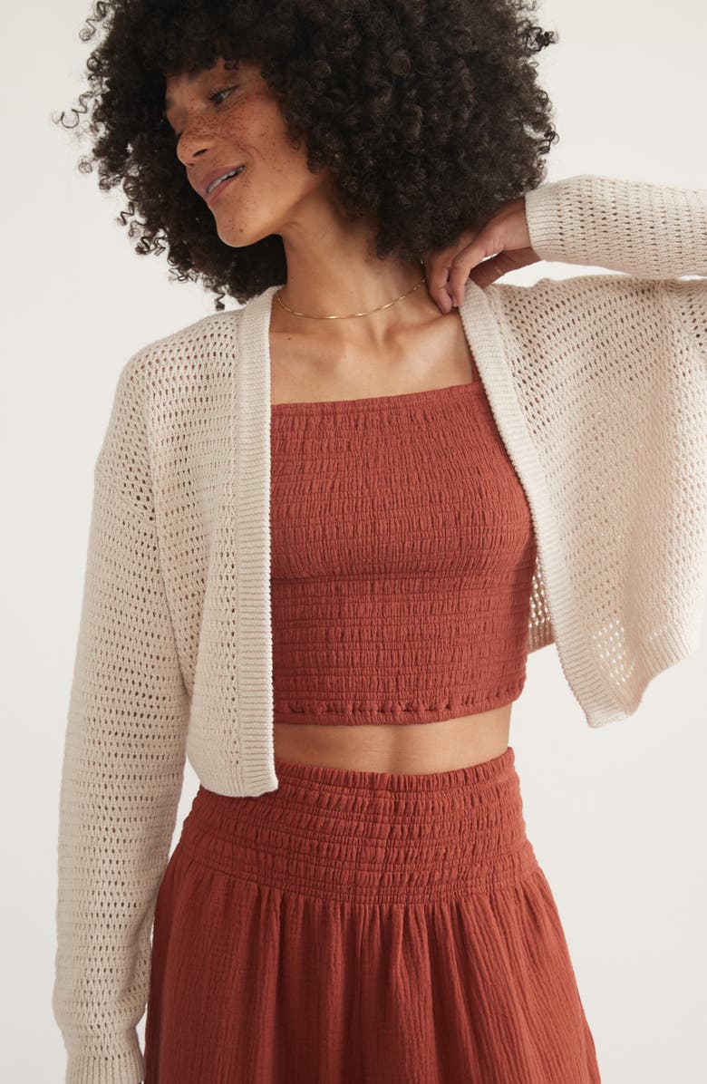 Marine Layer Anacapa Open Stitch Open Front Cardigan, Alternate, color, 