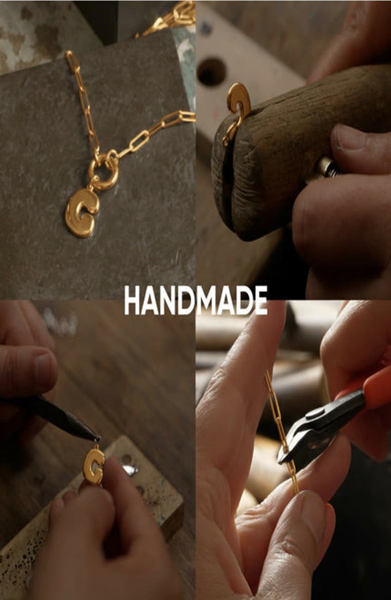 Oak & Luna Bubble Up Initial Necklace- Gold Vermeil, Alternate, color, Letter J