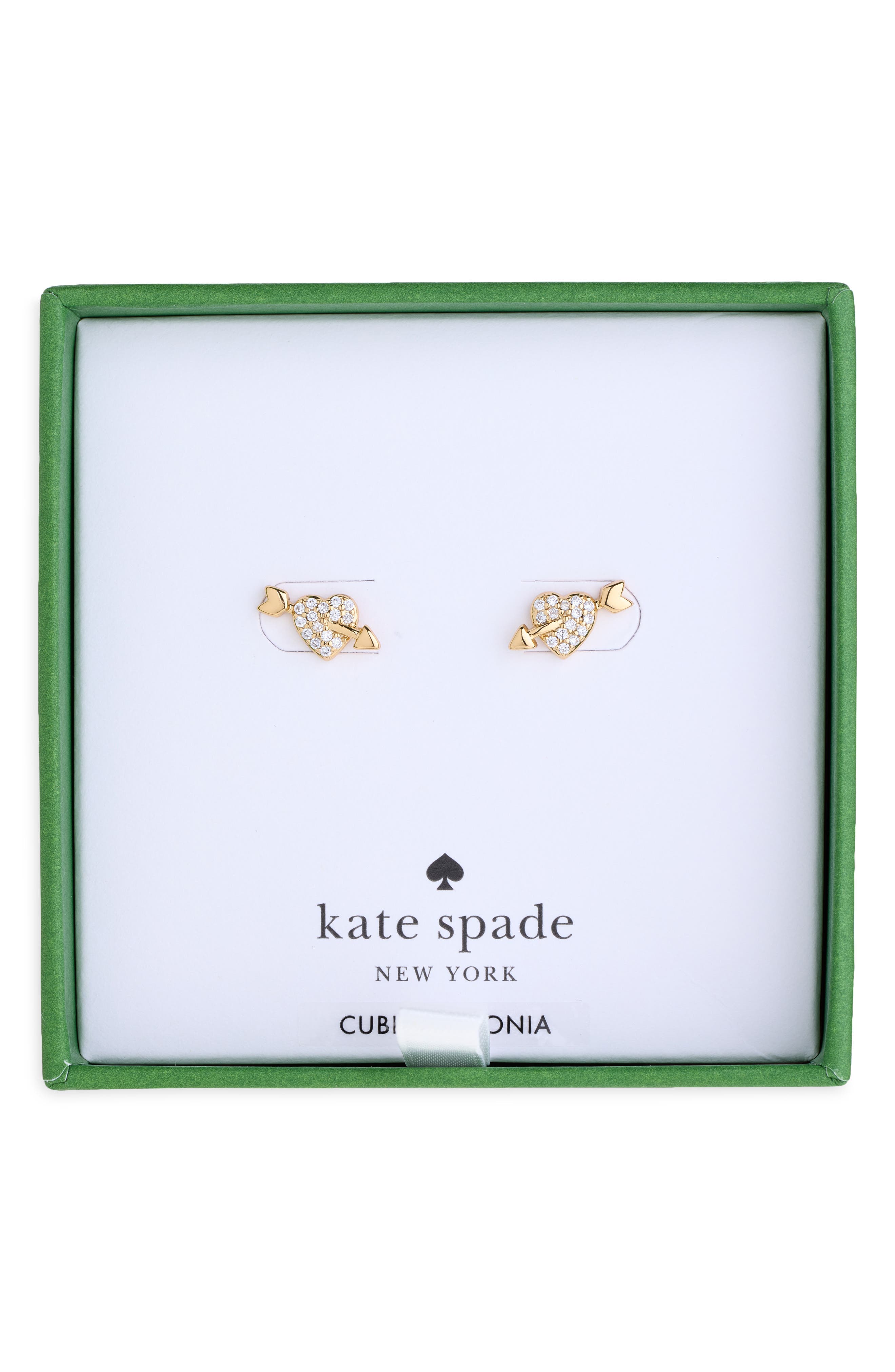 Pavé Arrow Heart Stud Earrings
