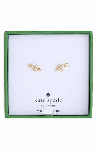 Pavé Arrow Heart Stud Earrings