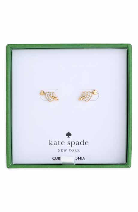 Pavé Arrow Heart Stud Earrings
