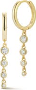 GLAZE JEWELRY Cubic Zirconia Drop Huggie Hoop Earrings