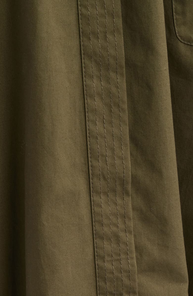 Eliza J Trapunto Midi Shirtdress, Alternate, color, Olive