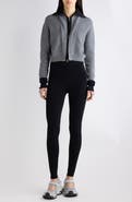 Balenciaga Hybrid Wool Blend Zip Up Cardigan