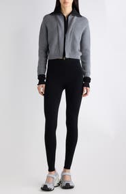 Balenciaga Hybrid Wool Blend Zip Up Cardigan