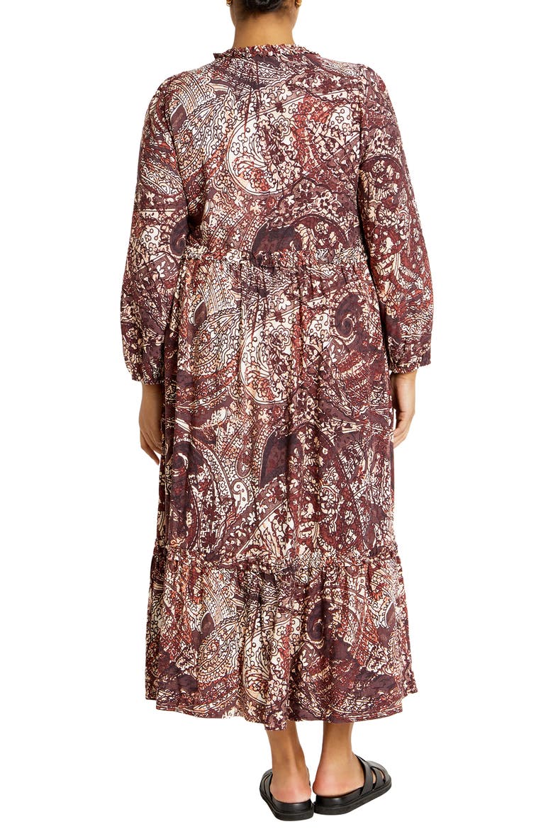 Arya Print Long Sleeve Maxi Dress, Alternate, color, CHOCOLATE PRINT