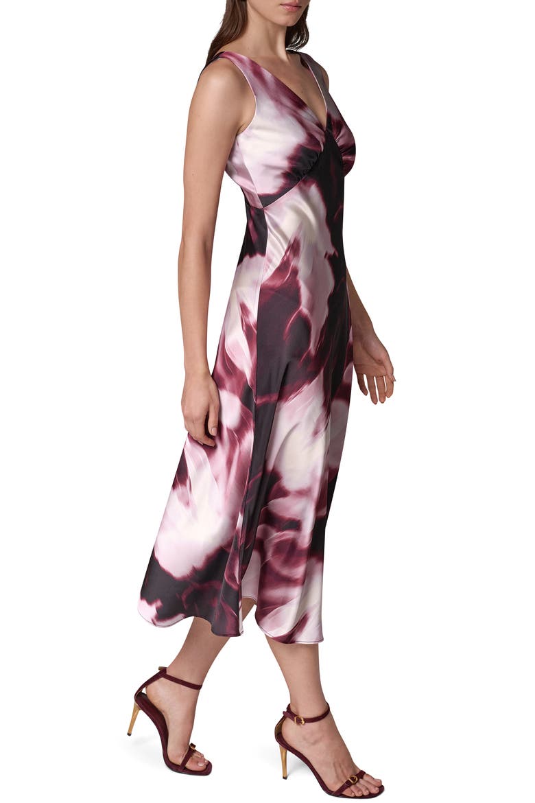 Abstract Floral Satin Charmeuse Slipdress, Alternate, color, BK CHRRY M