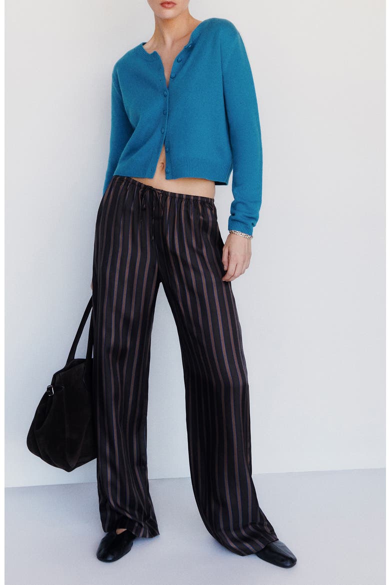 Clara Cashmere Crewneck Cardigan, Alternate, color, CERULEAN