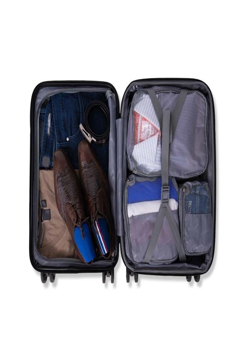 New York Elite 3 Piece (20"/24"/28") Luggage Set With 3 Packing Cubes, Alternate, color, Plum