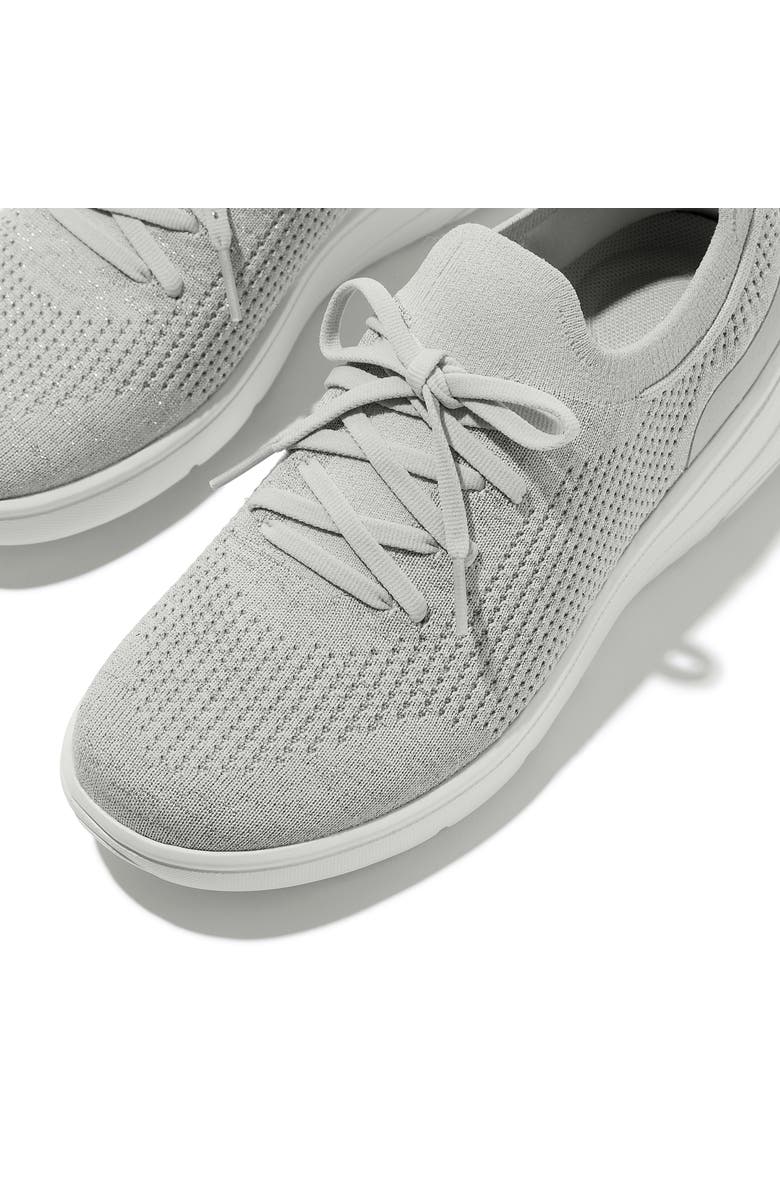 FitFlop Super-Q Knit Slip-On Laced Sneakers, Alternate, color, Arctic Grey/Silver