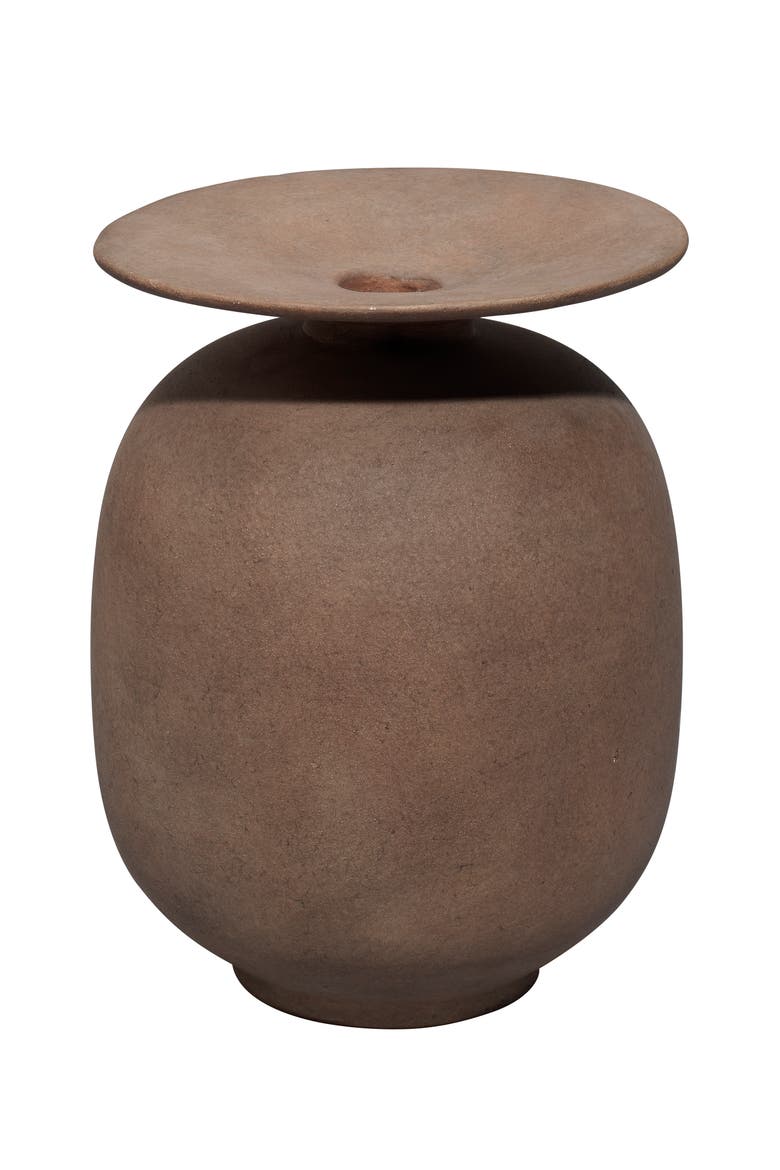 Highland Decorative Ceramic Vase, Main, color, Brown