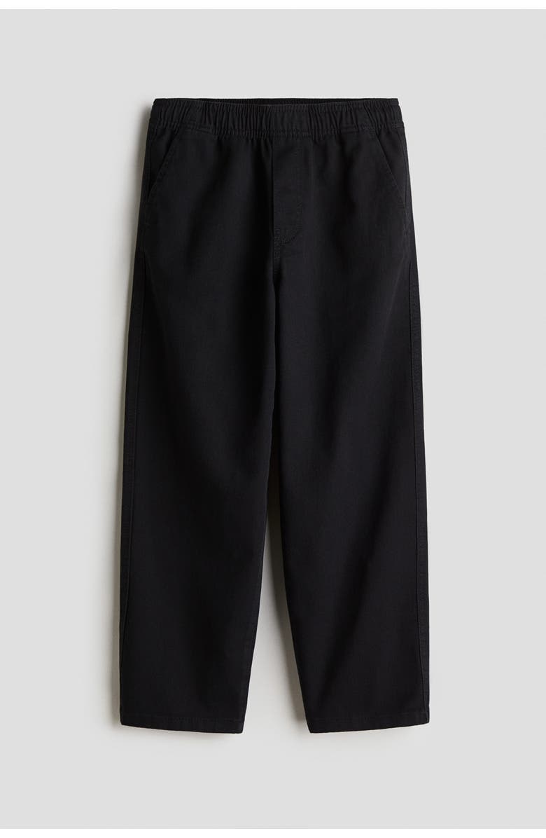 H&M Cotton Twill Joggers, Main, color, Black