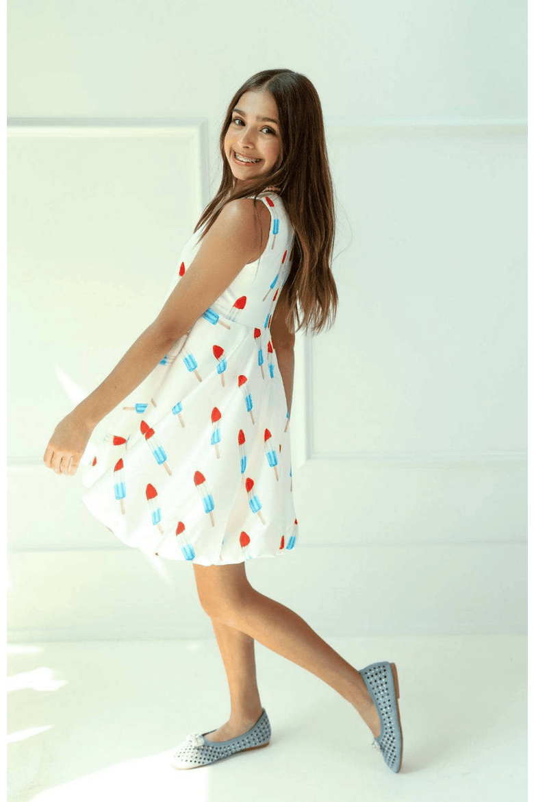 Rocket Pop Summer Dress, Alternate, color, White