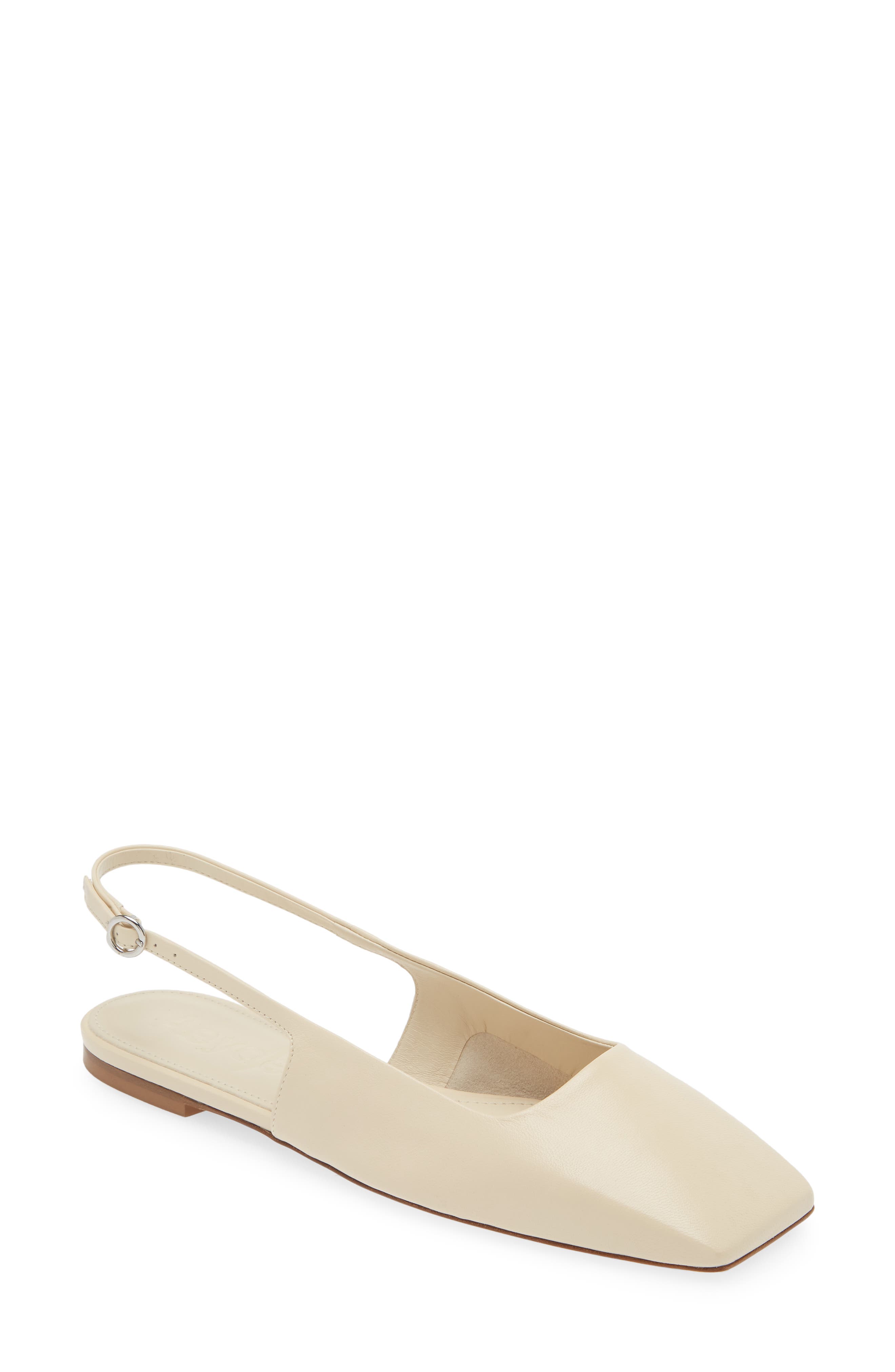Aeyde Liya Slingback Leather Flat Pumps