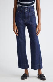 Veronica Beard Hilde Crop Wide Leg Jeans