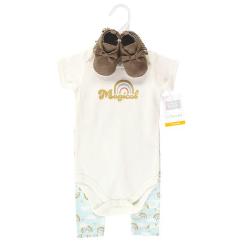 Hudson Baby Soft Cotton Collection Bodysuit, Pants, And Footwear Collection In Blue