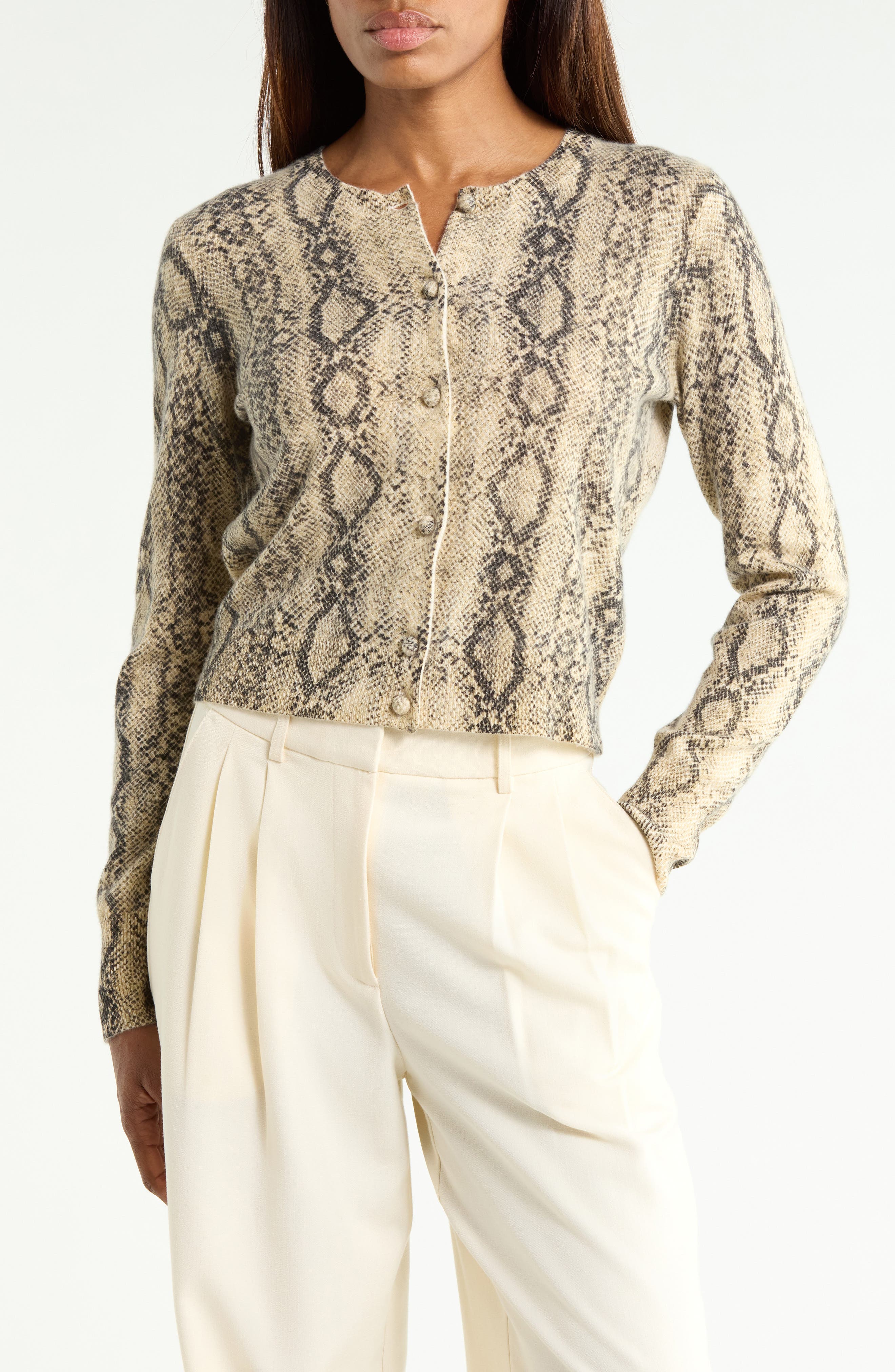 The Cashmere Snake Print Cardigan