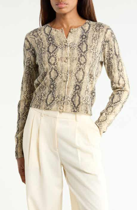 The Cashmere Snake Print Cardigan