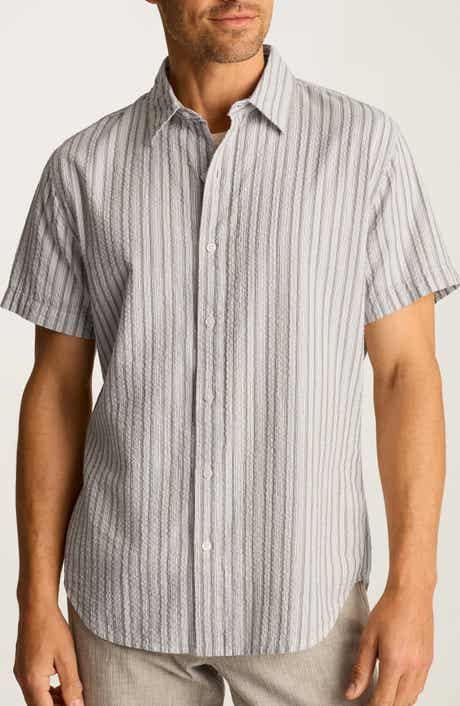 Bonobos Riviera Slim Fit Stripe Short Sleeve Seersucker Button-Up Shirt