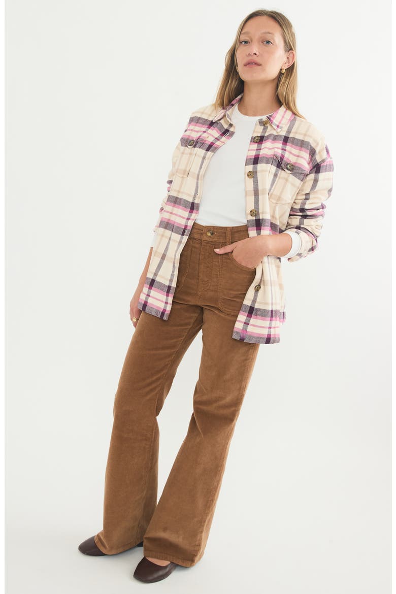 Flannel Shacket, Alternate, color, WARM PLAID