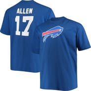 FANATICS Men's Fanatics Branded Josh Allen Royal Buffalo Bills Big & Tall Player Name & Number T-Shirt