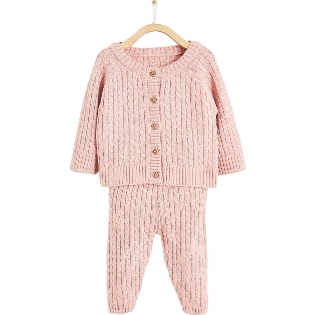 Babycottons Blake Sweater Set In Pink
