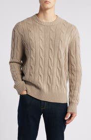 FRAME Cable Knit Crewneck Cashmere Sweater