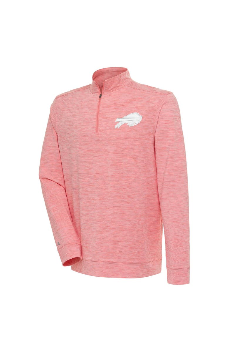 ANTIGUA Men's Antigua Coral Buffalo Bills Bright Quarter-Zip Pullover Top, Main, color, 