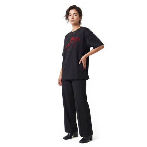 Marvel: Spider-man Marvel Spider-man Vintage Red Wraith Shadow Pose Graphic T-shirt In Black