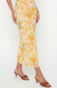 BY DESIGN Raya Floral Midi Skirt