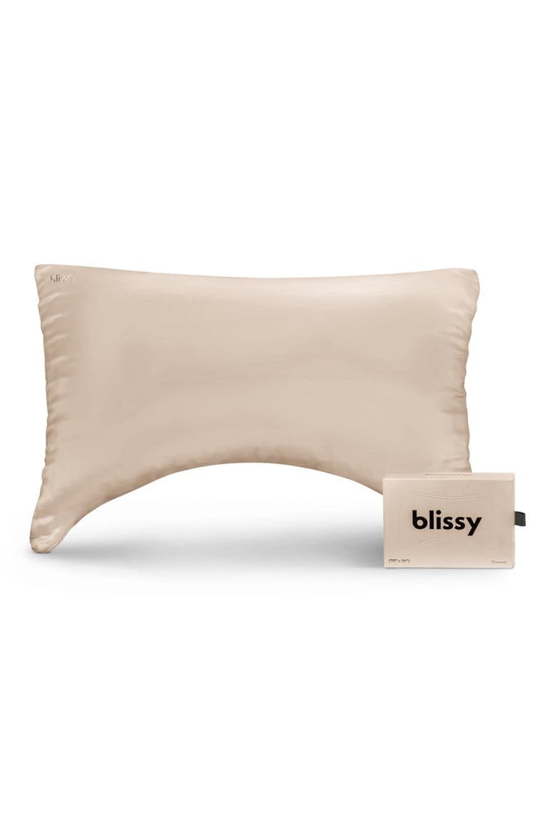 Crescent Silk Pillowcase, Alternate, color, CHAMPAGNE